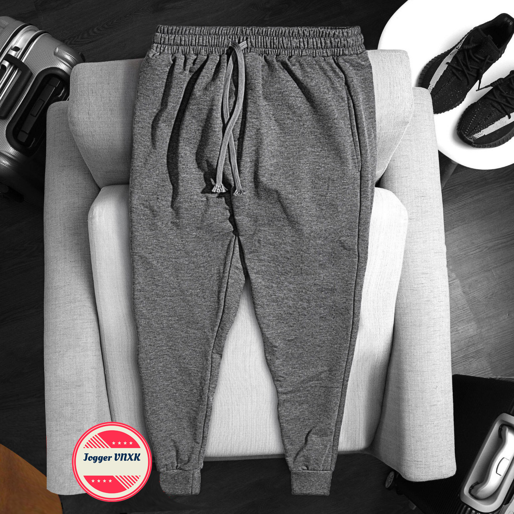 Quần Jogger Thun  Unisex Trẻ Trung Năng Động [Xám Nhạt