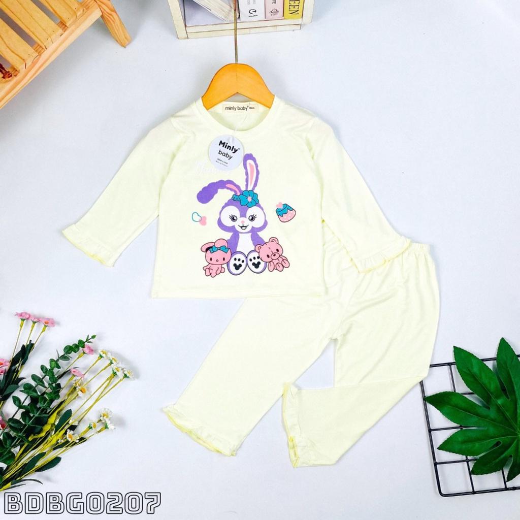 Đồ bộ ngủ, bộ ngủ dài tay cho bé gái họa tiết đáng yêu size 5-16kg chất cotton mềm mịn mát