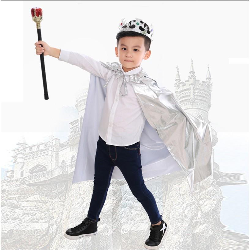 Set 3 chi tiết Choàng hoàng tử công chúa và phụ kiện cho bé hóa trang halloween hoặc biểu diễn kịch