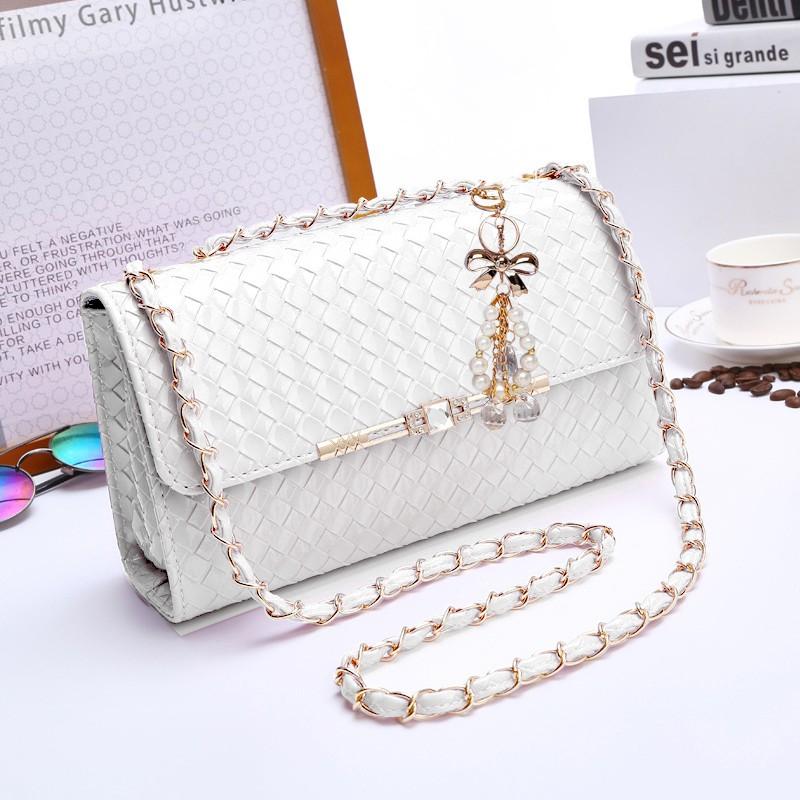 Túi Đeo Chéo Caro Size Lớn T20 Màu Trắng