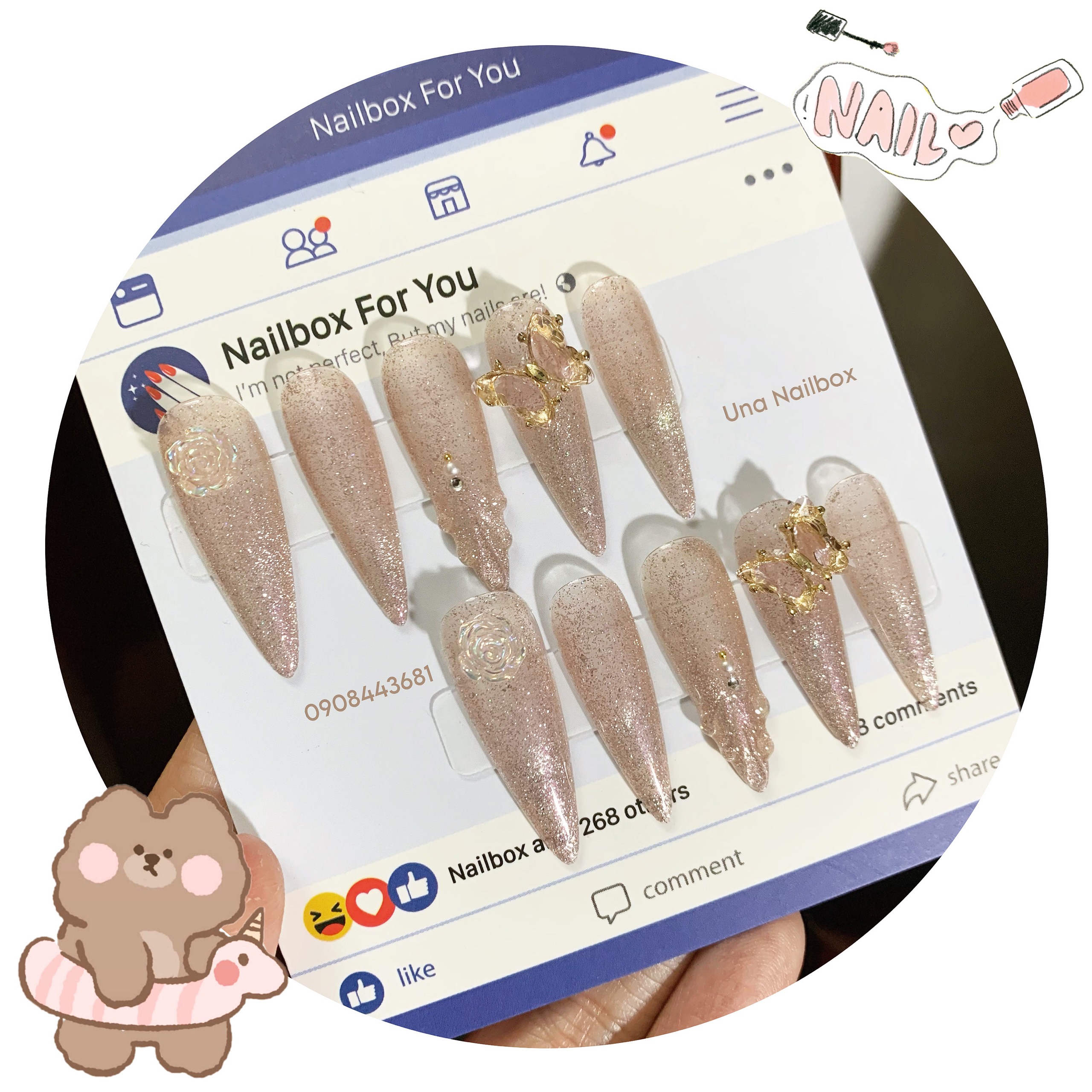 Mắt Mèo Đính Charm Sang Chảnh
