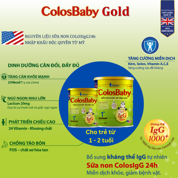 Sữa bột Colosbaby Gold 1+ 400g giúp tăng cường miễn dịch, tăng cân khỏe, phát triển toàn diện - VitaDairy