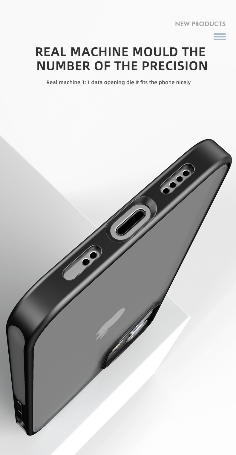 Ốp Lưng Kính Cường Lực Trong Suốt, Viền Máy Dẻo Dành Cho Iphone 12 / 12 Pro / 12 Pro Max