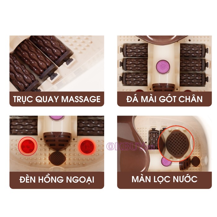 Bồn (Máy) Ngâm Massage Chân Nikio NK-195 NEW - Massage Tự Động, Làm Nóng Và Giữ Ấm Nước Tùy Chỉnh Được Nhiệt Độ Nước 35-48°C, Remote Điều Khiển Từ xa - Thải Độc Cơ Thể, Cải Thiện Giấc Ngủ, Giảm Stress, Giảm Tê Bì, Đau Nhức Chân