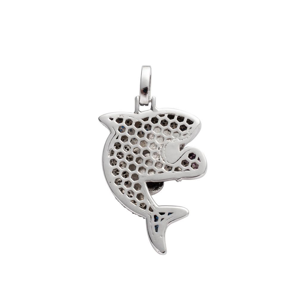 Mens Shark Shape 18K Platinum Gold Hip Hop Rapper Exquisite Pendant Necklace