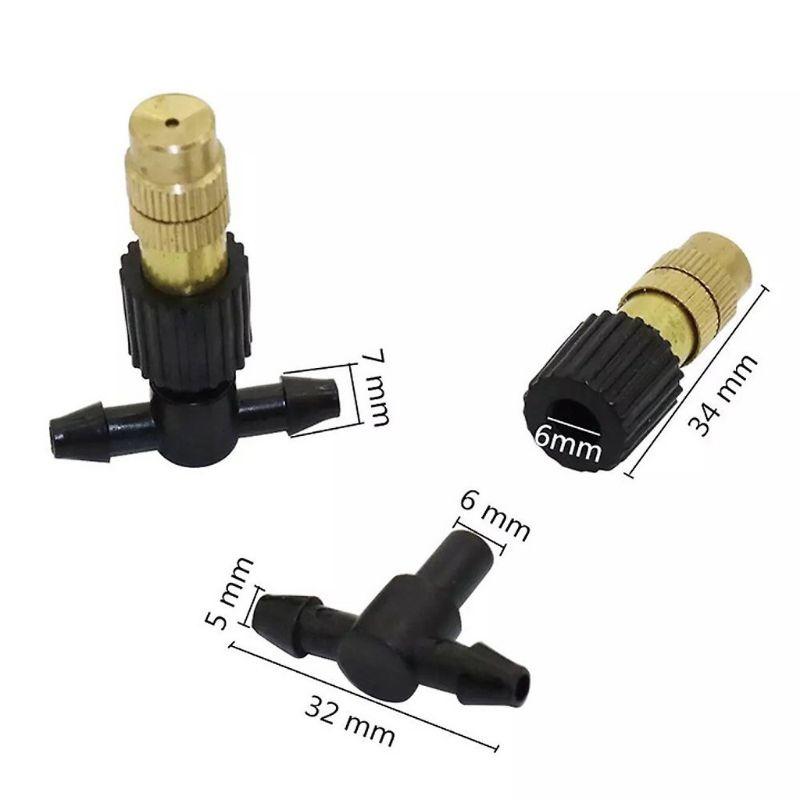 Bộ béc đồng phun sương tưới lan cây cảnh 1 cửa 1 hướng tặng kèm T6,T6nối ống 6mm,8mm phun sương mát nhà,