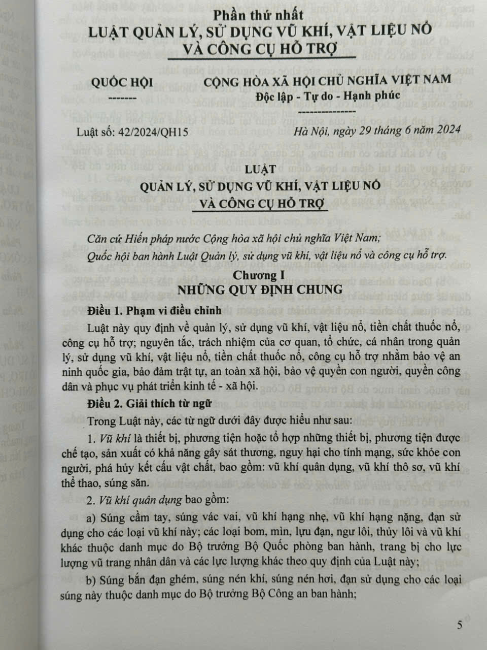 Luật Quản Lý, Sử Dụng Vũ Khíi, Vật Liệu Nổ Và Công Cụ Hỗ Trợ, Các Văn Bản Quy Định Chi Tiết, Hướng Dẫn Thi Hành - V2572T