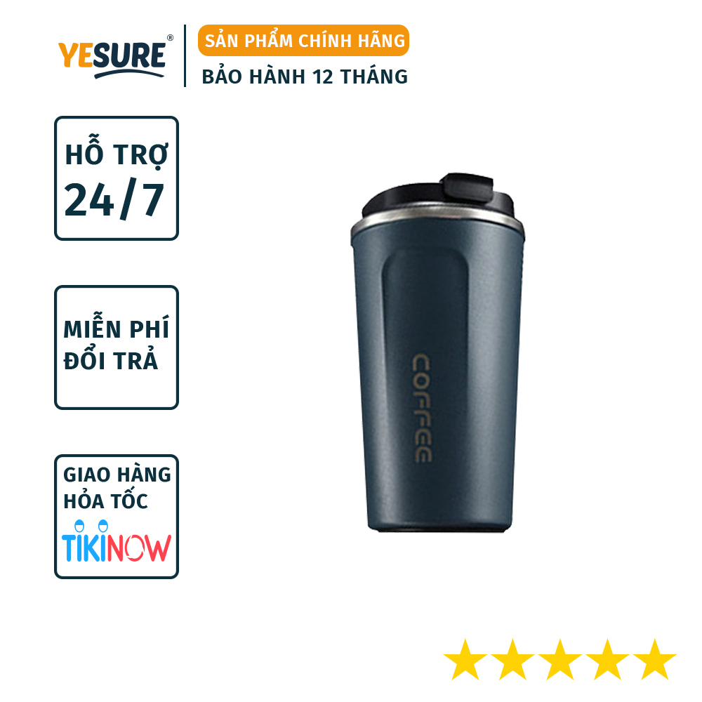 Bình Nước Giữ Nhiệt Trà Coffe Cao Cấp , Chất Liệu Inox 304 , Kiểu Dáng Hiện Đại - YESURE ( 380ml )