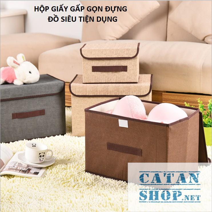 Hộp vải đựng vật dụng xếp gọn, hộp đựng đồ gia đình gấp gọn siêu tiện dụng
