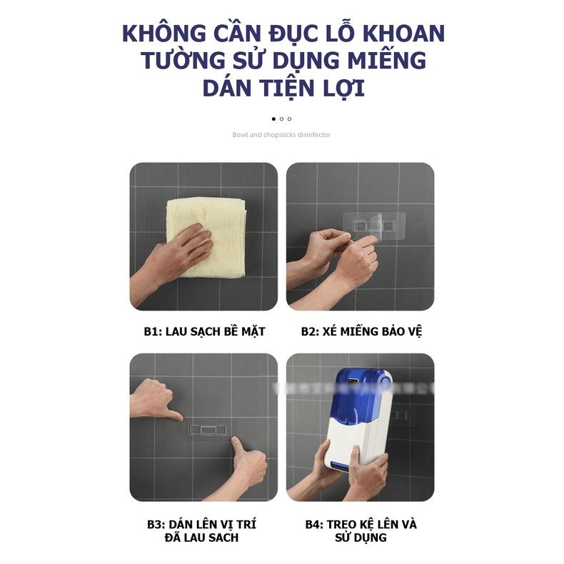 Hộp đựng đũa muỗng treo tường sấy khô hút ẩm và khử trùng bằng tia cực tím tiện dụng cho nhà bếp - VL18