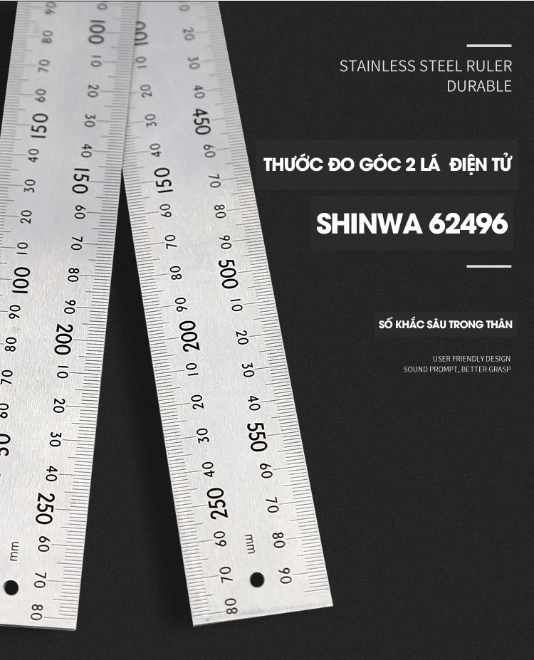 thước đo góc điện tử 2 lá shinwa 62496