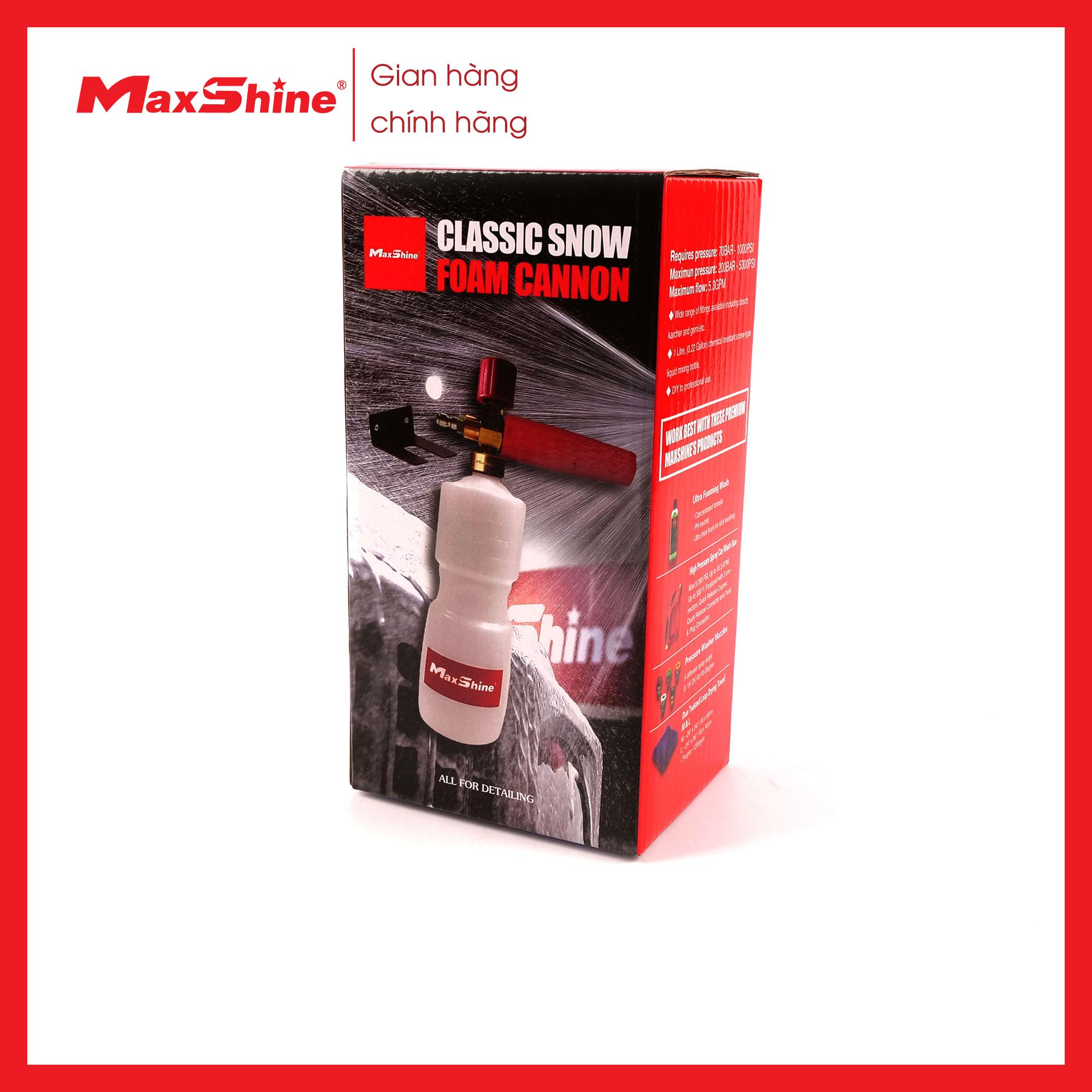 Bình phun bọt tuyết dùng cho máy cao áp Maxshine SMFC001 được làm bằng chất liệu nhựa HDPE độ bền cao