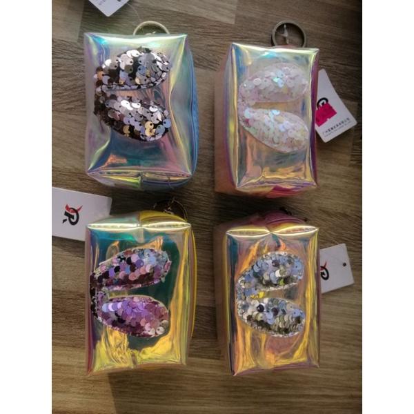 MÓC KHÓA BÓP. MÓC KHÓA VÍ HOLOGRAM DÁNG CHỮ NHẬT HỘP GẮN STICKER