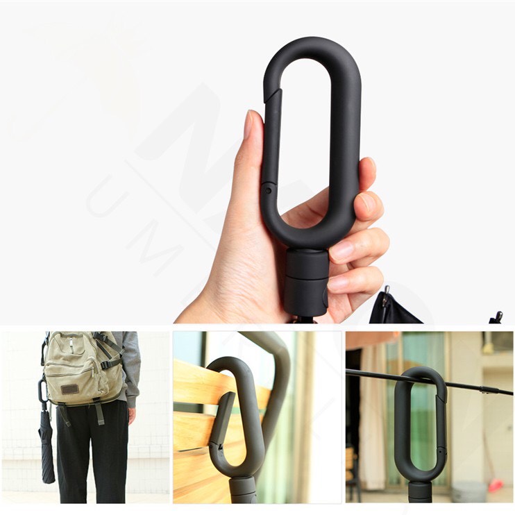 Ô tự động 2 chiều móc treo độc đáo Nason Umbrella Carabiner Z siêu tiện lợi Vải siêu chống thấm nước tay cầm nhựa cao cấp