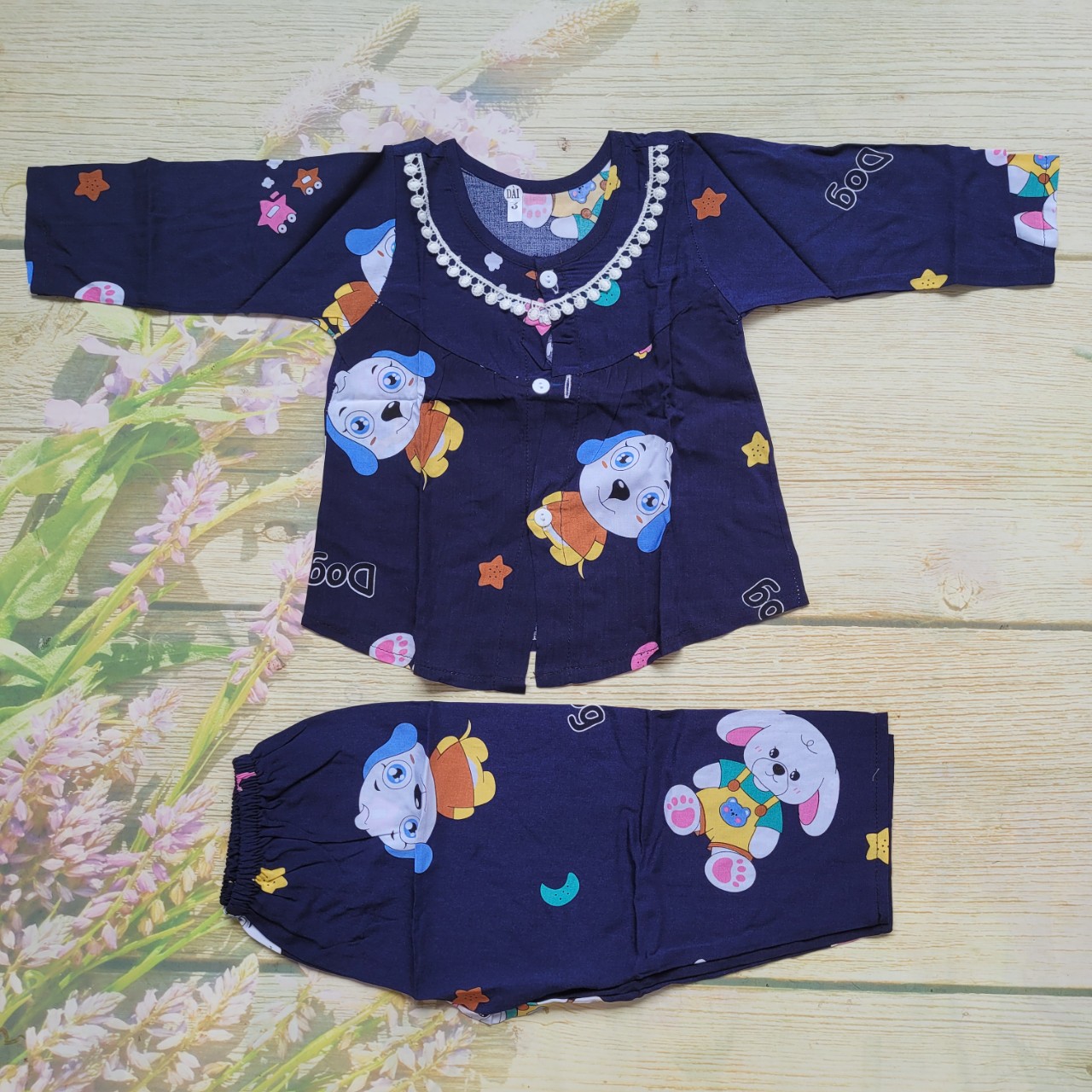 ĐỒ BỘ TÔN TAY DÀI BÉ GÁI SIZE 5