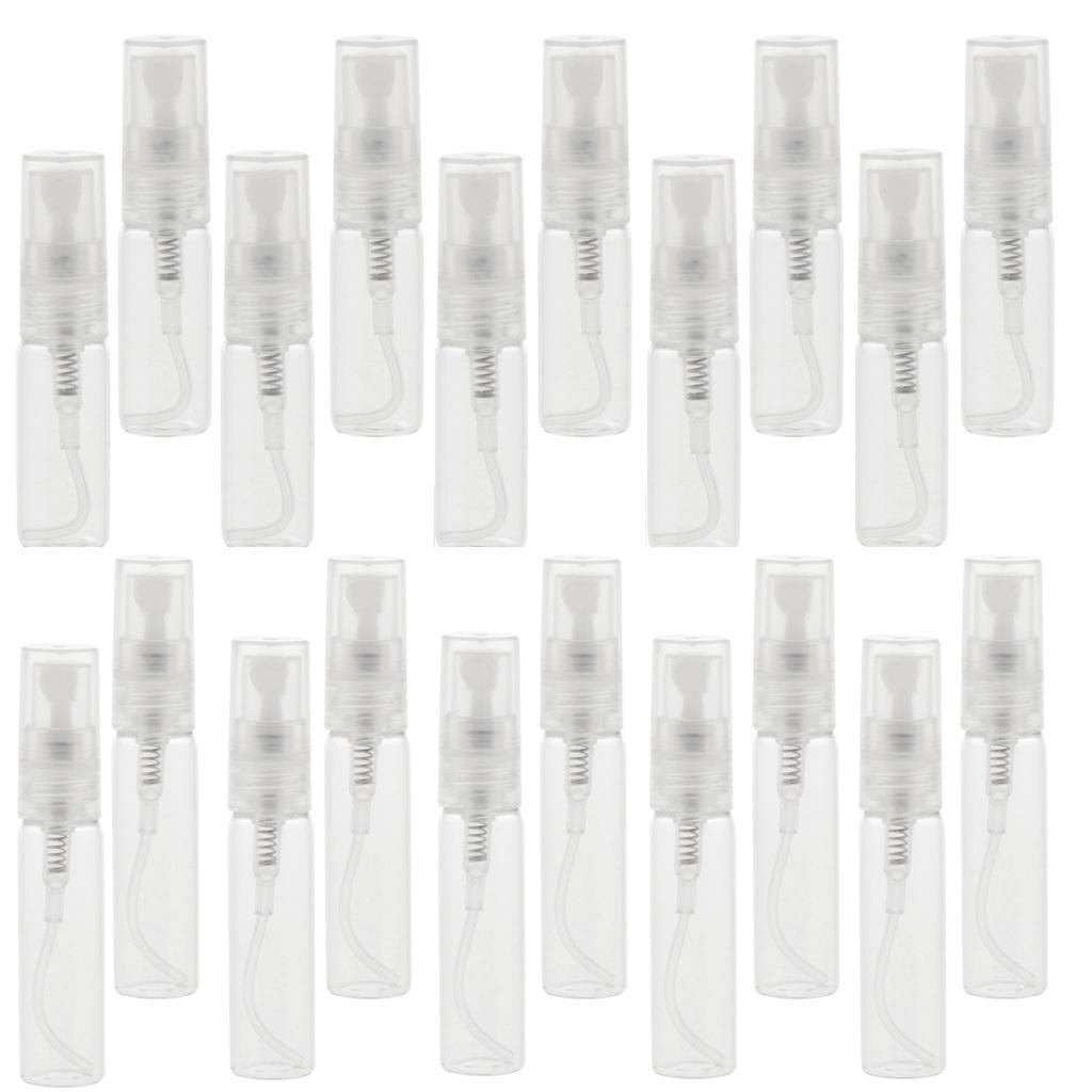 20Pcs Empty Travel Glass Spray Bottle 3ml 5ml Perfume With Straw