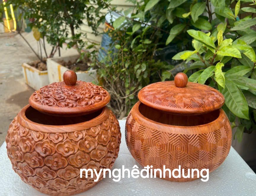 HŨ ĐỰNG HẠT DƯA ĐA NĂNG BẰNG GỖ  BÁCH XANH  KT 20×20cm