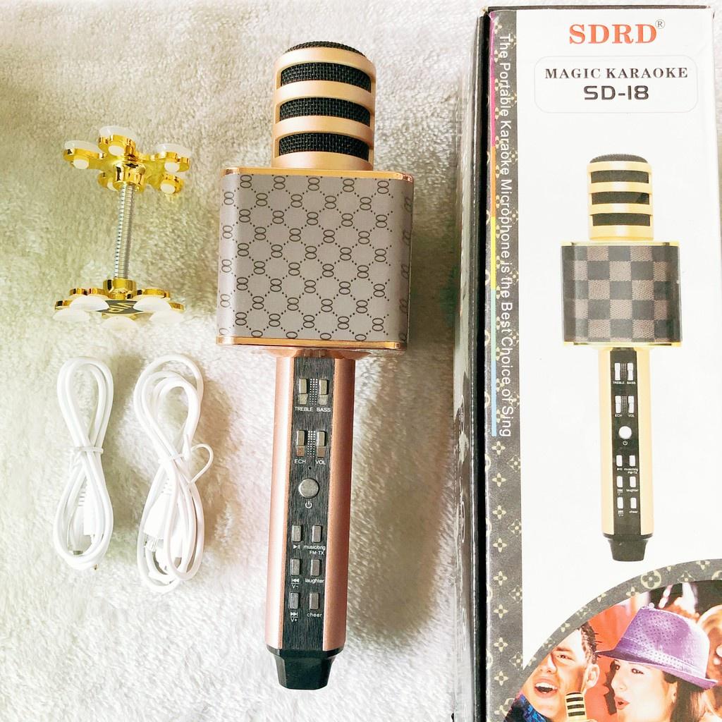 Mic Karaoke Kèm Loa Bluetooth SD-18,Mic Cầm Tay Đẳng Cấp, Thiết Kế Sang Trọng, Âm Thanh Hay Cực Đỉnh.