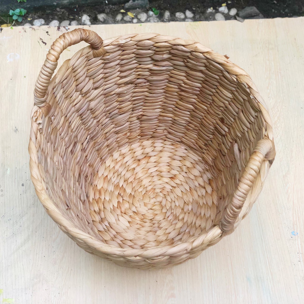 Sọt lục bình hình tròn dùng để quần áo, đồ chơi, trồng cây, homedecor phong cách kiểu Hàn