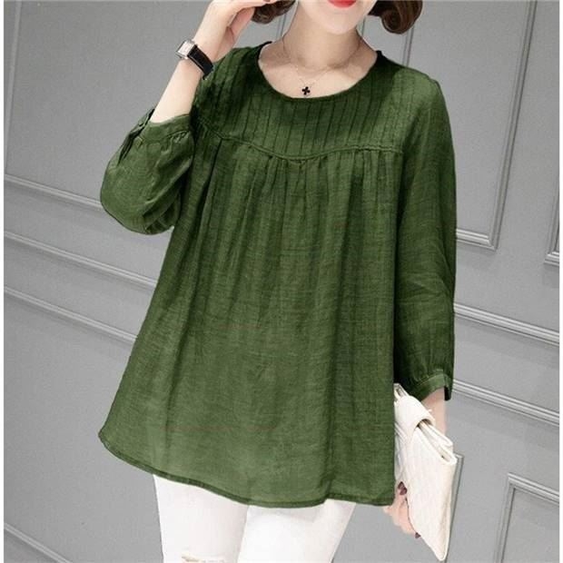 Áo Đũi Nữ Dáng Rộng Phong Cách Thanh Lịch Cho Phụ Nữ Tuổi Trung Niên Đũi Việt DVALE19