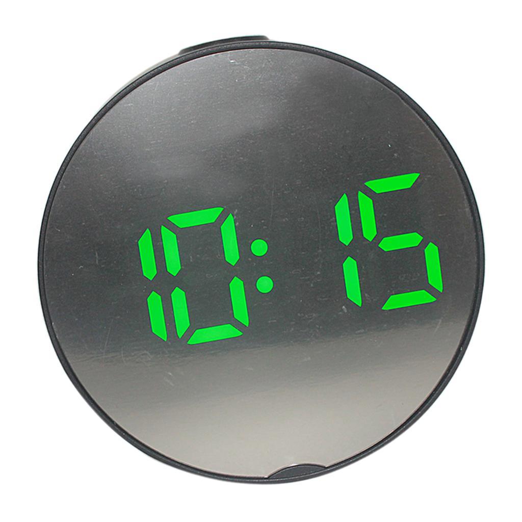 2pcs LED Alarm Clock Large Display Bedside Mirror Clock for Bedroom Elder
