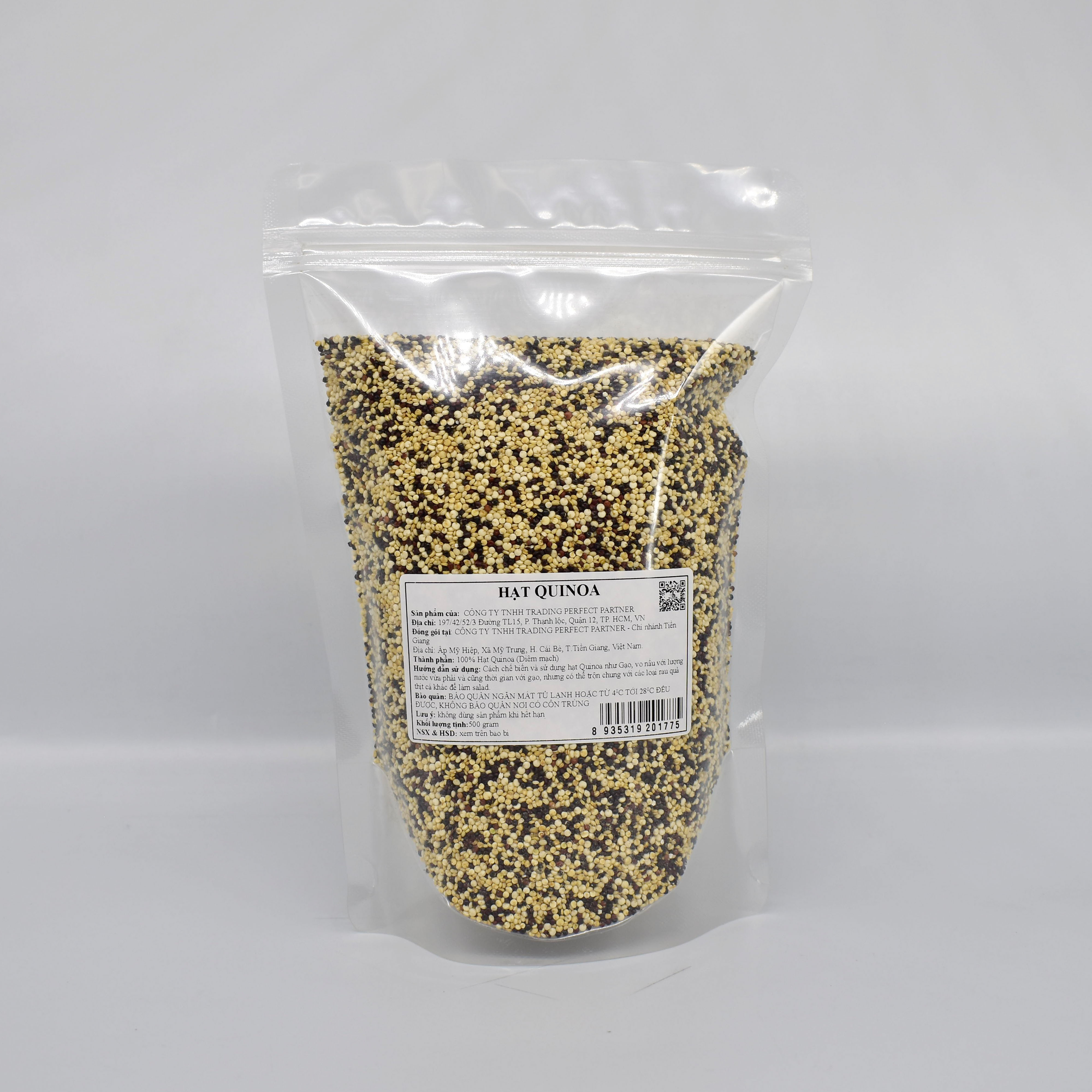 Hạt Quinoa (Diêm mạch) mix 3 màu SMILENUTS túi 500g - Nhập khẩu từ Peru gồm quinoa trắng, quinoa đỏ, quinoa đen