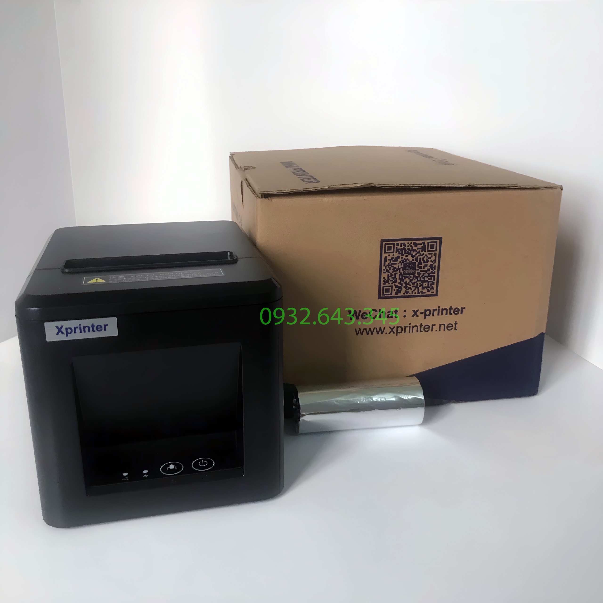 Máy in hóa đơn Xprinter T80A khổ giấy 80mm, máy in bill K80, dao cắt giấy tự động. Tặng kèm cuộn giấy K80 - Hàng Chính Hãng