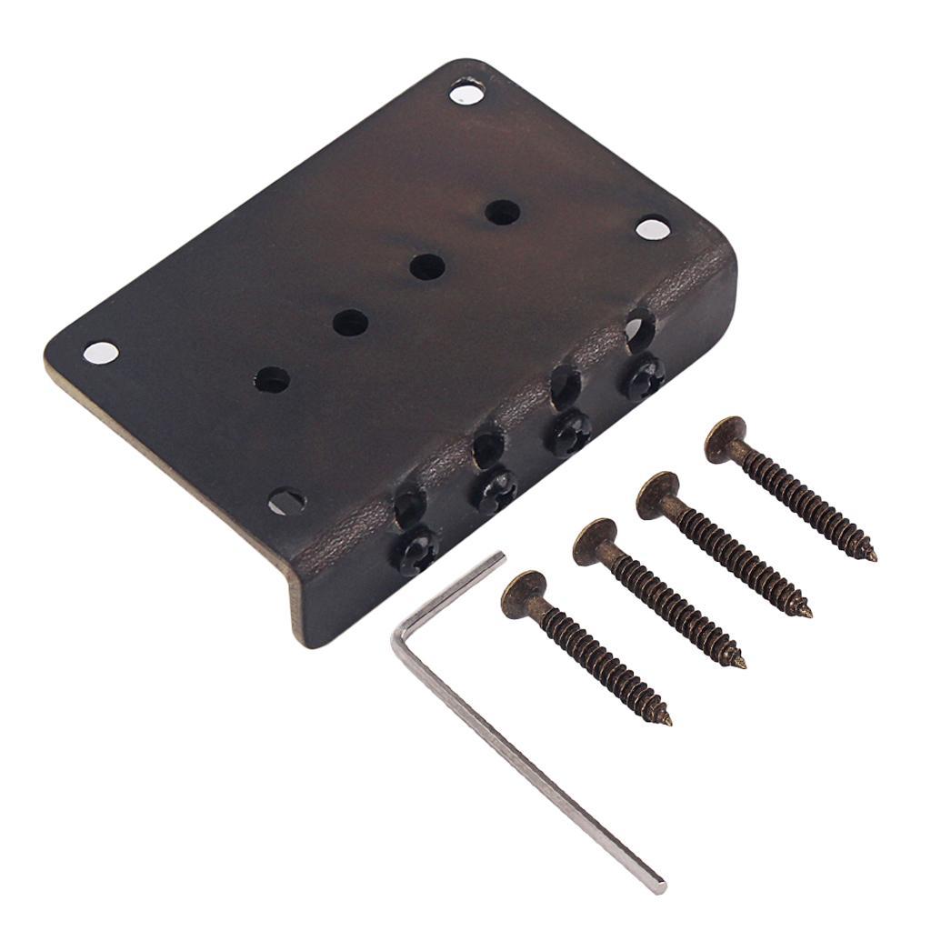 Bridge Tailpiece with Screws Wrench for Electric Guitar Bass Ukulele Parts