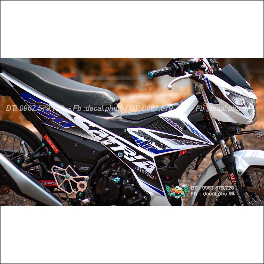 Tem Rời Satria Trắng xanh Racing -1