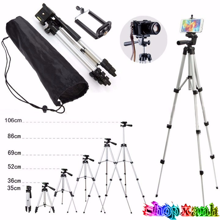 [HCM] Chân Điện Thoại Và Máy Ảnh Tripod 3110 cao 1.2 m