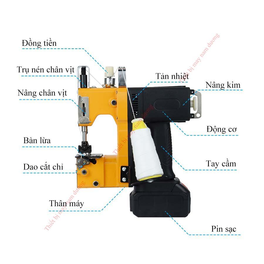 Máy khâu bao cầm tay chạy pin GK9-500 may nhiều loại bao nhỏ gọn tiện lợi &gt; pin sạc nhanh