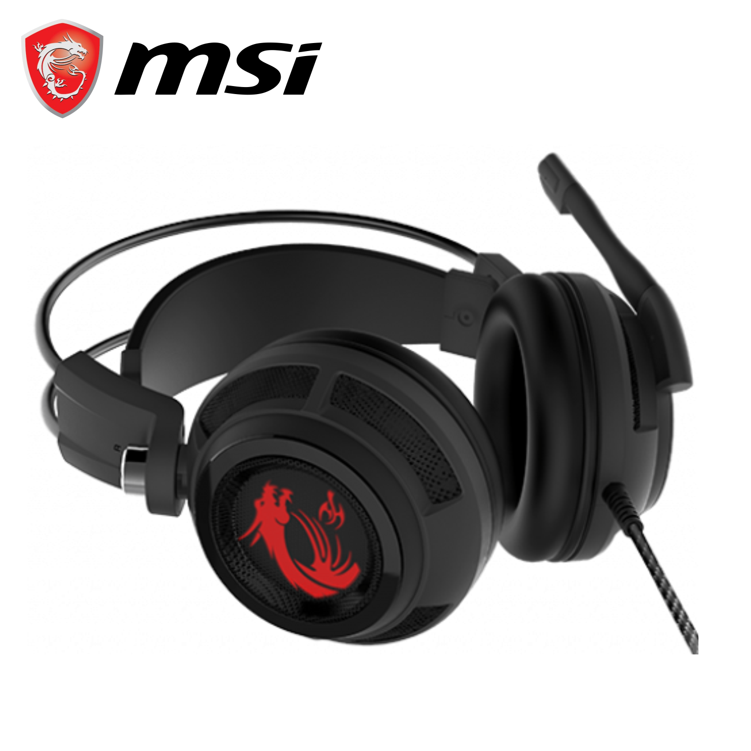 Tai Nghe Chụp Tai Gaming MSI DS502 Âm Thanh 7.1, Tích Hợp Mic, Dây Cắm USB Dài 2M - Hàng Chính Hãng