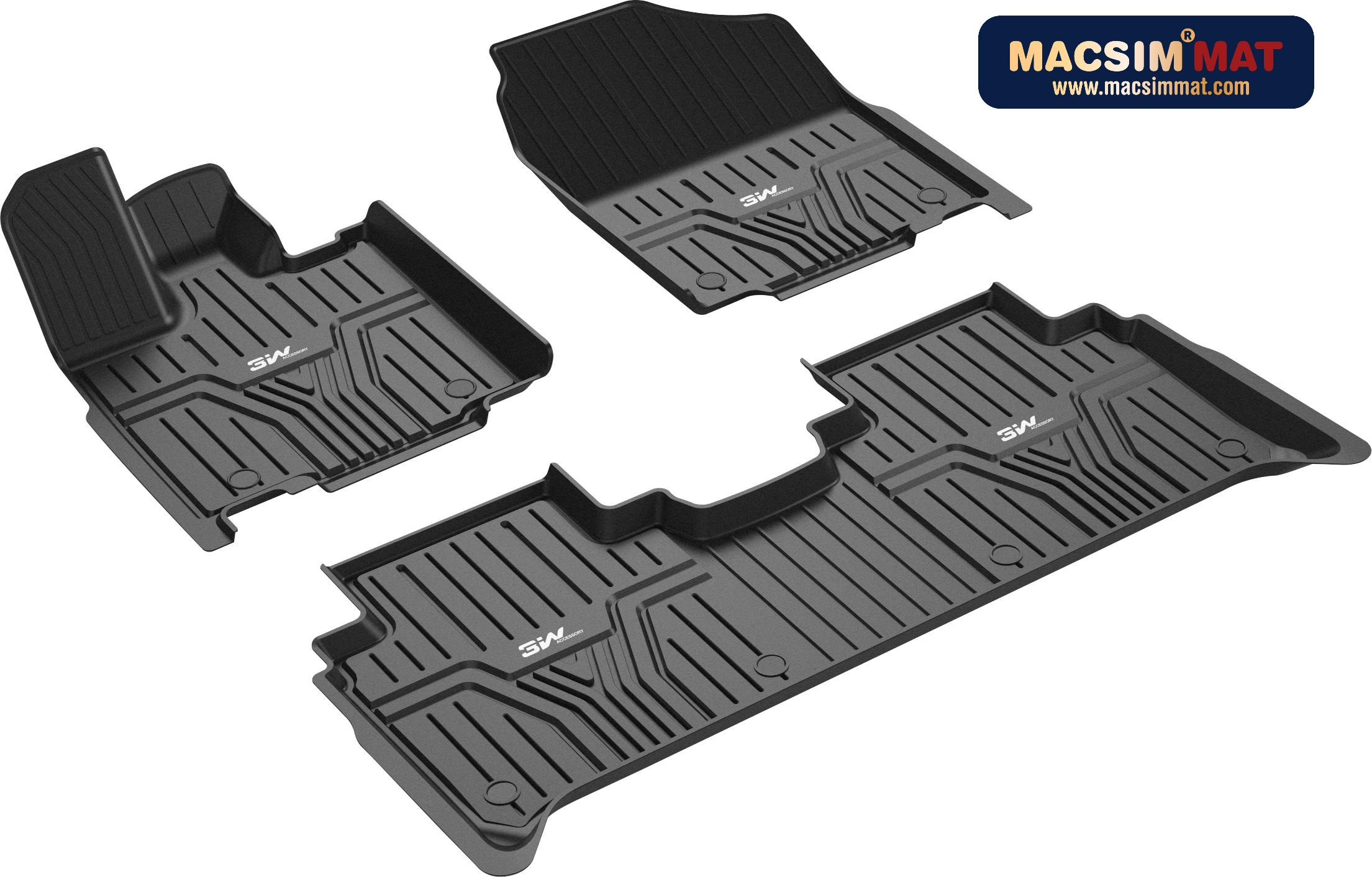 Thảm lót sàn xe ô tô HONDA ACCORD 2013 - 2017 đến nay Nhãn hiệu Macsim 3W chất liệu nhựa TPE đúc khuôn cao cấp - màu đen SKU: w038c Thương hiệu: 3W