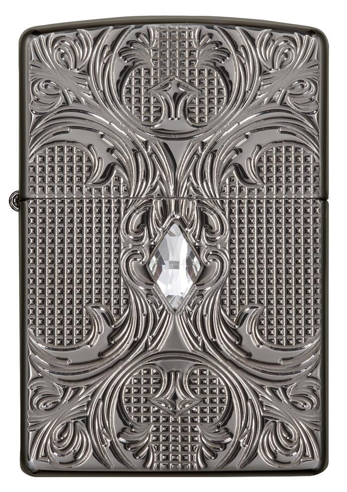 Bật Lửa Zippo Crystal Lattice Armor High Polish Black Ice 28956