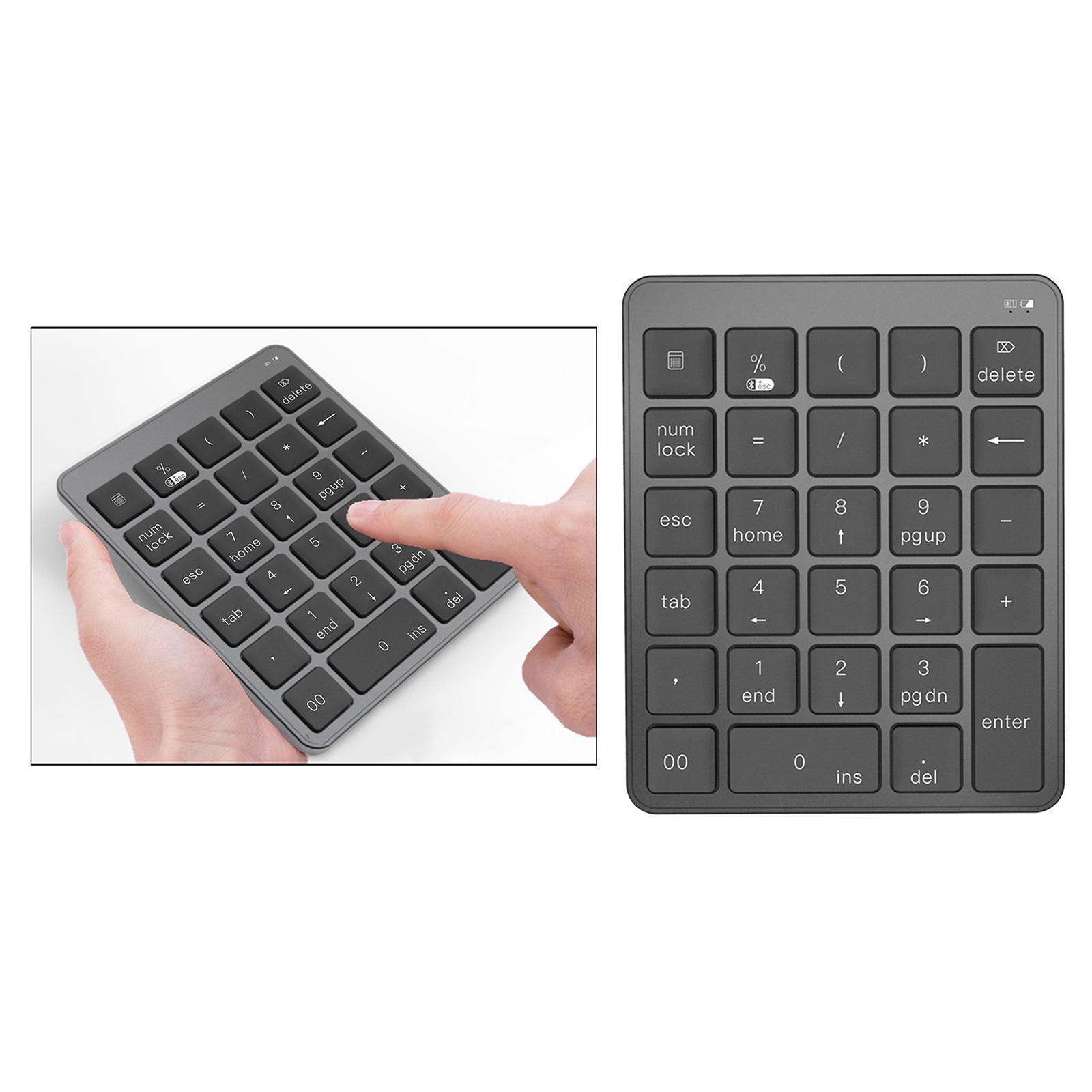 Wireless 28-Key Numeric Keypad For Smartphones Tablets Laptop Desktop PC