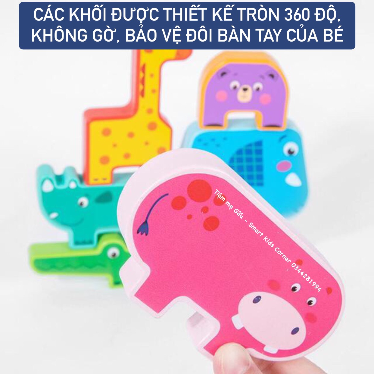 ĐỒ CHƠI MONTESSORI BẰNG GỖ XẾP HÌNH THĂNG BẰNG MẪU ĐỘNG VẬT DỄ THƯƠNG STACKING ANIMAL TOYS GIÚP BÉ RÈN LUYỆN SỰ KIÊN TRÌ