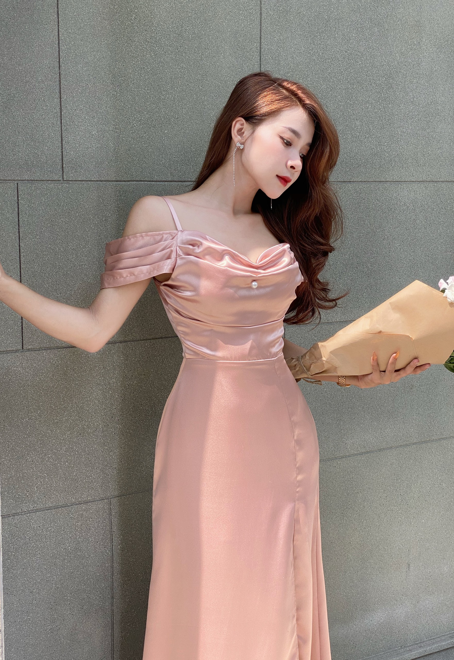 Santori Dress | Đầm lụa maxi dự tiệc trễ vai Story.clothes thời trang nữ