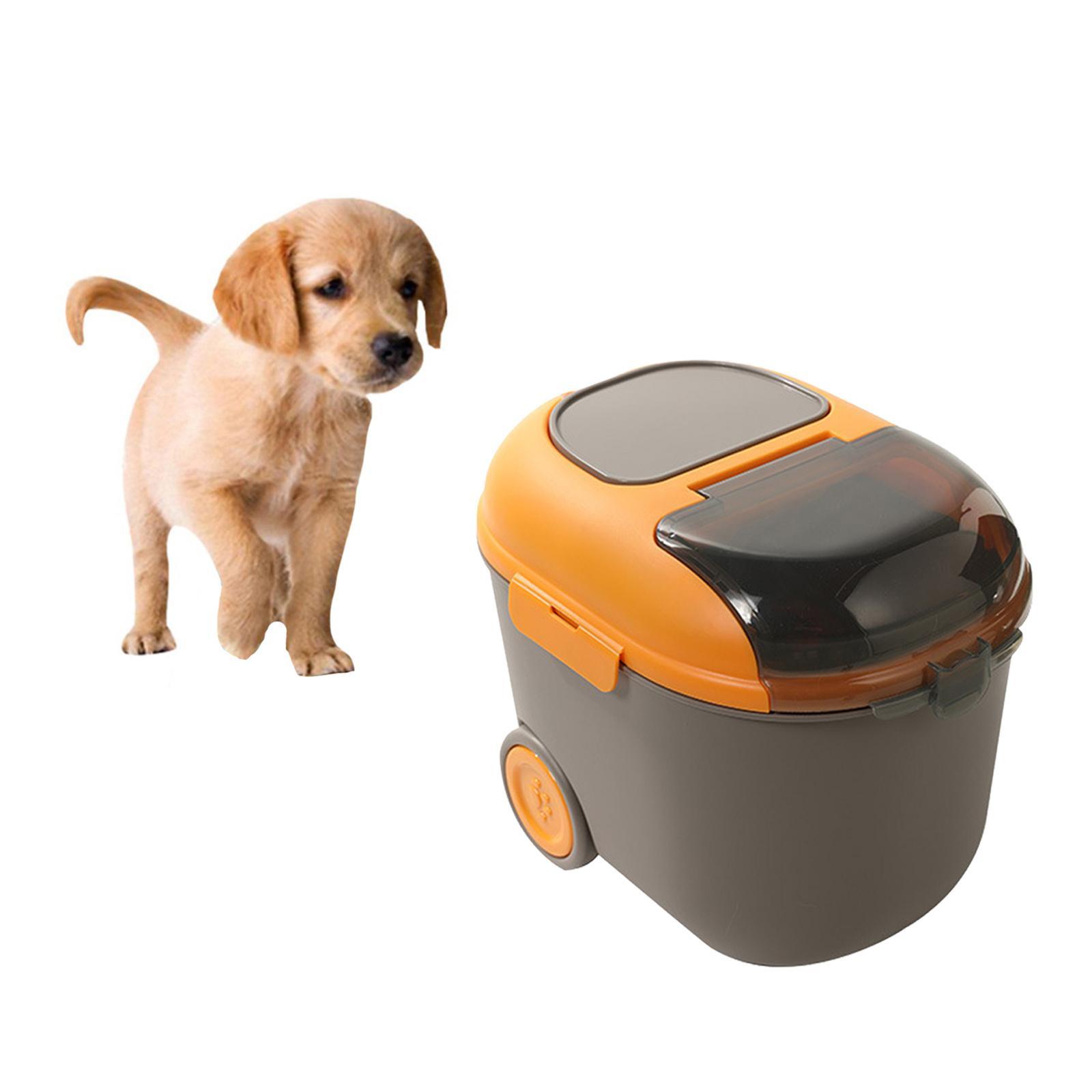 Pet Food Storage Cat Food Bucket Dry Transparent Lid Container for Dog grey