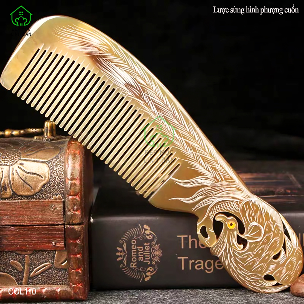Lược Sừng Xuất Nhật  Hình Phượng Cuốn