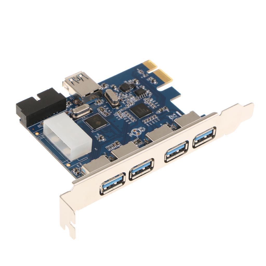 4Port SuperSpeed USB3.0 PCI-Express Desktop PC Connector Card Built in 19pin