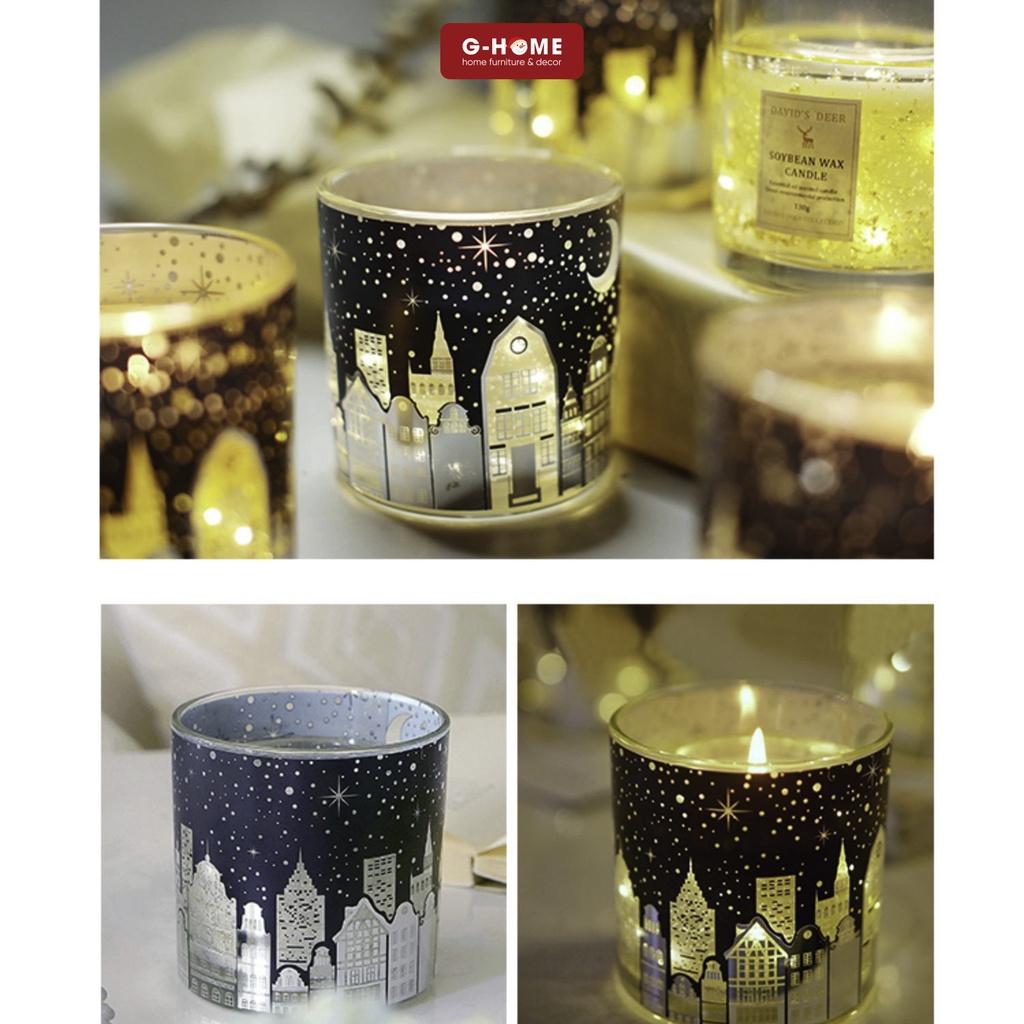 Cốc nến gắn đèn cảm ứng Ghome nến sáp đậu nành tinh dầu thiên nhiên, nến thơm decor nhà giáng sinh NEN22 M1