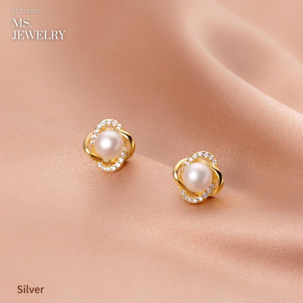 Khuyên Tai Hàn Quốc Bạc S925 Đính Đá CZ KS16
