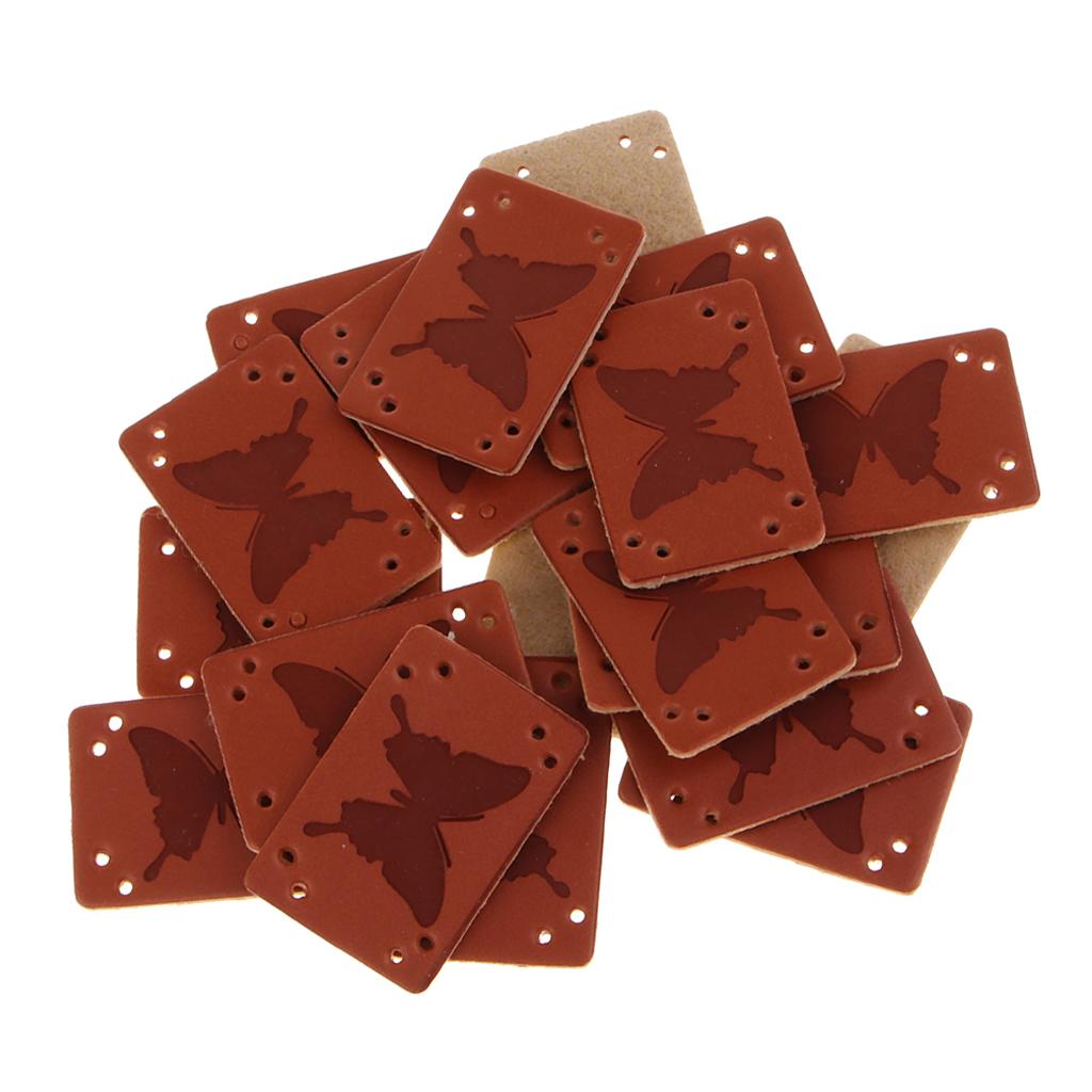 20 Miếng PU Leather Nhãn Handmade Tag Nhãn Embellishments Đồ Trang Trí