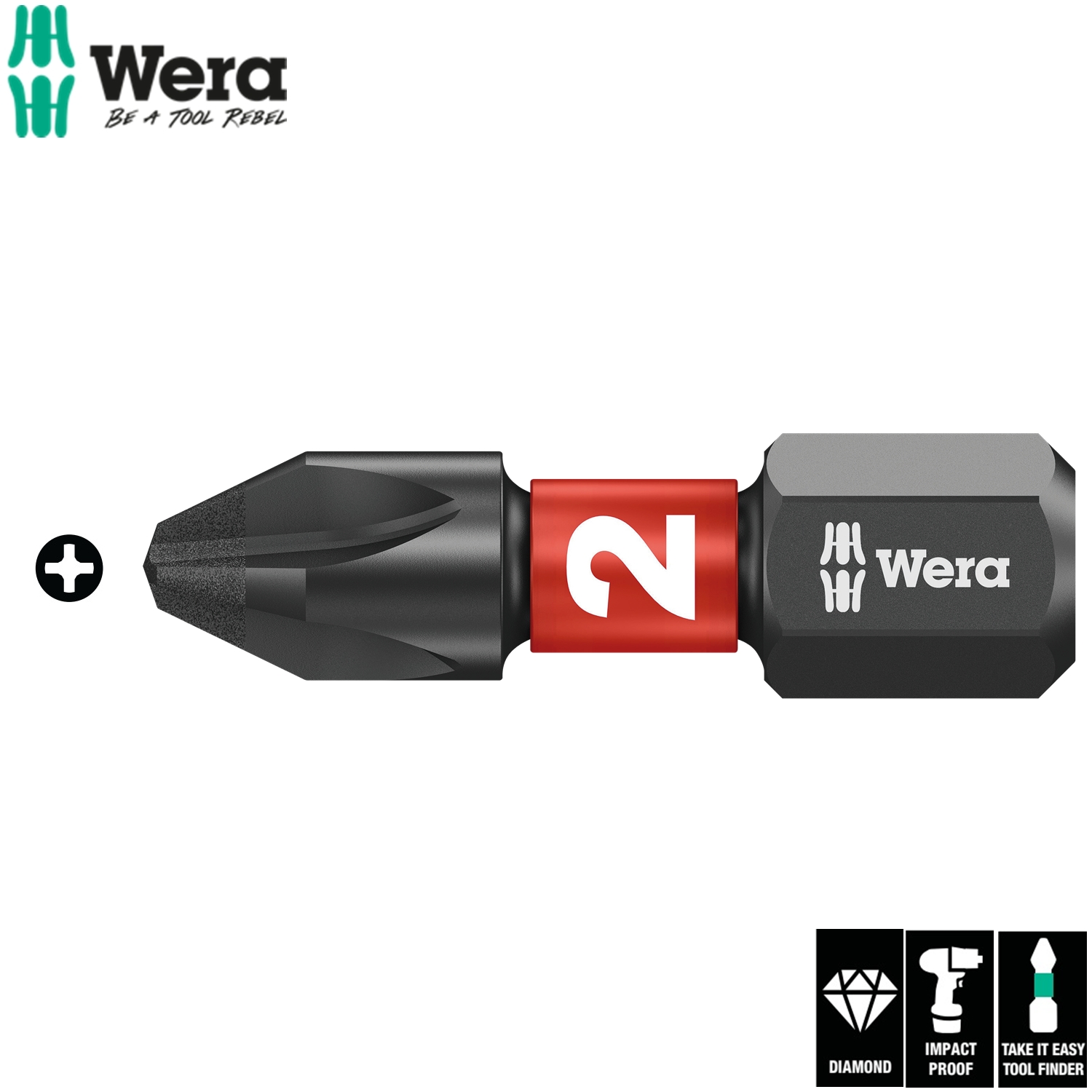 Đầu vít ngắn PH2 x 25mm, 851/1 IMP DC Impaktor bits Wera 05073916001
