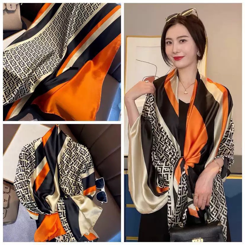 KHĂN CHOÀNG LỤA DÁNG DÀI CỰC SANG PHONG CÁCH TÂY ÂU SANG XỊN MỊN MÃ 08