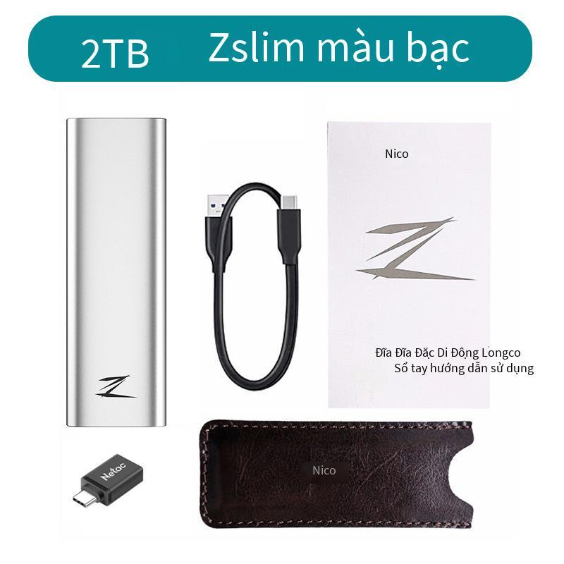 SSD di động Netac đặc biệt Zslim/Z486 256G 512G 1T 2T PSSD kim loại máy tính Type-C