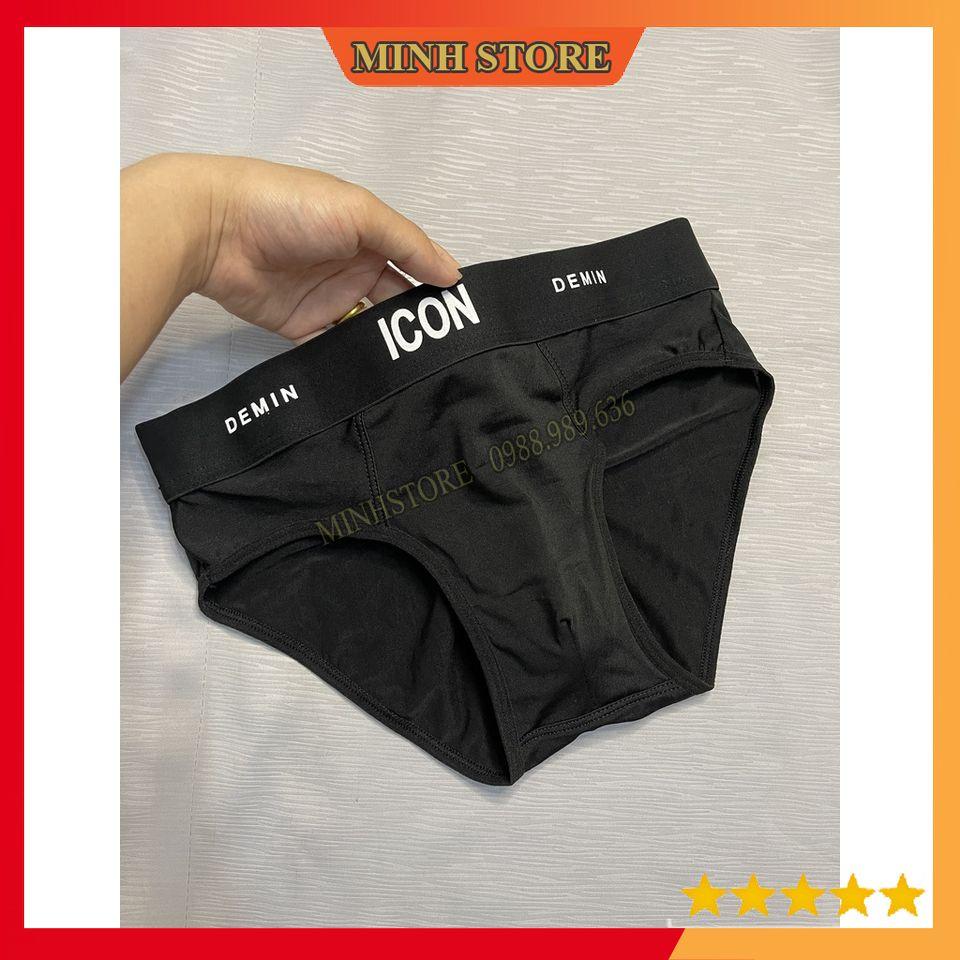 Quần lót nam tam giác ICON cotton thun lạnh giá siêu tốt, Quần sịp tam giác co dãn 4 chiều SIC01 (Che tên) - Minhstore66