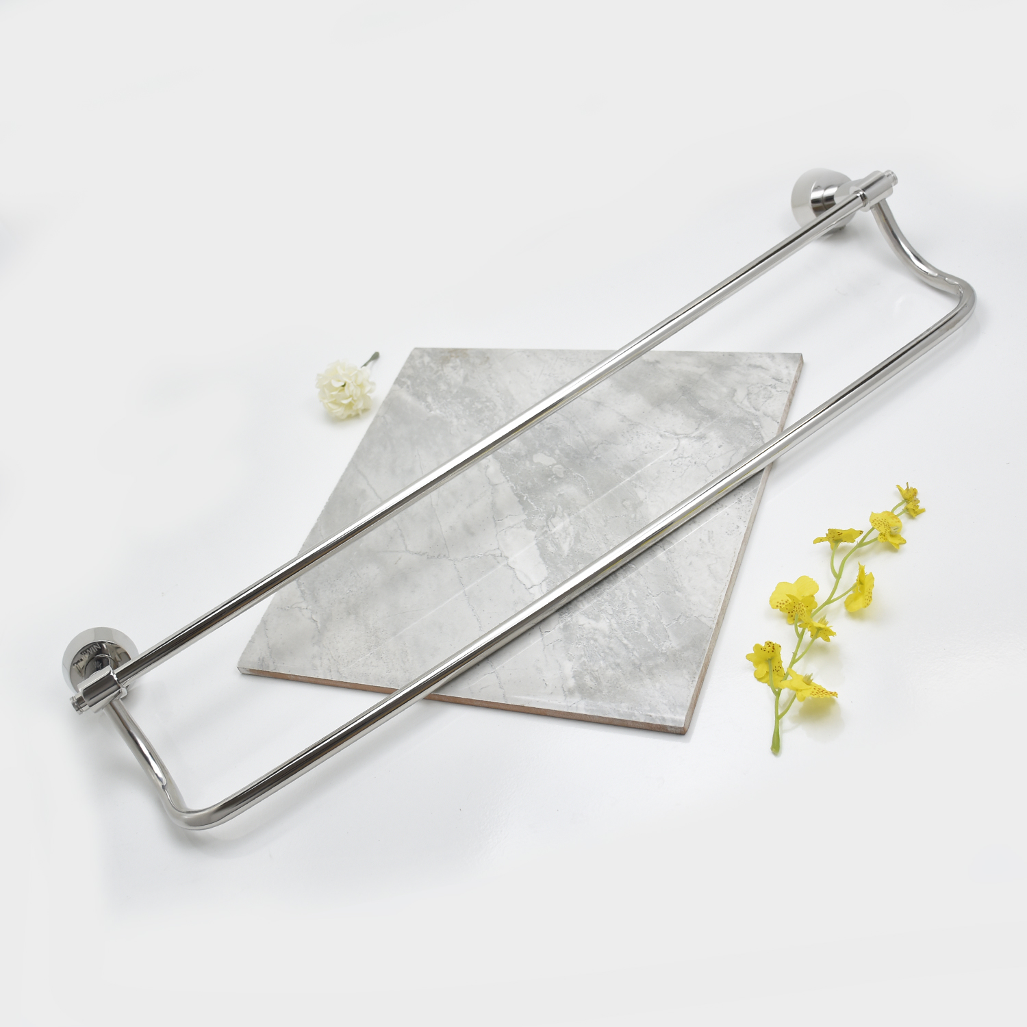 Thanh vắt khăn đôi inox 304 mặt gương sáng bóng cao cấp Hiwin Y-638 600x120x50mm