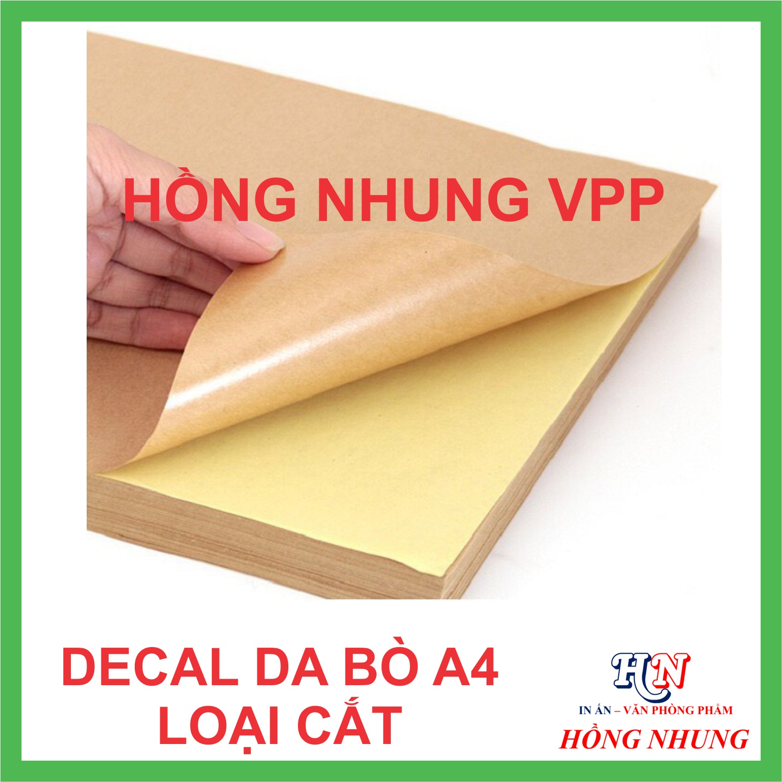 [HỒNG NHUNG] Xấp 100 Tờ Decal A4 Da Bò (Loại cắt) - Giúp Bạn In Tem Nhãn, Ghi Chú, Hay Bìa Nhãn Bưu Phẩm