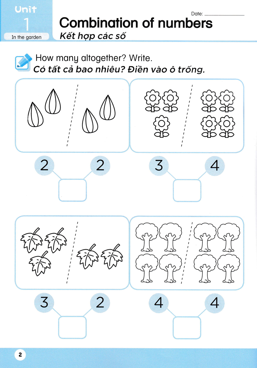 Toán Song Ngữ Tiền Tiểu Học - Activity Book - Sách Luyện Tập 4 _NN